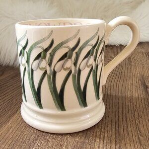 RARE!! Emma Bridgewater Half Pint Mug Bent Stem Snowdrop 2013